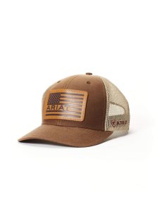 Pánské Čepice Ariat Flag Patch Mesh Snap Back Hnědé | VJRNX-0849