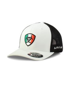 Pánské Čepice Ariat Mexico shield logo Bílé | FBZJK-9127