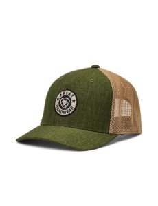 Pánské Čepice Ariat Round Logo Patch Zelene | OKEYV-6312