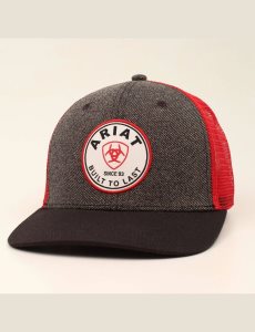 Pánské Čepice Ariat Round Logo Patch Šedé | ALRWG-2715