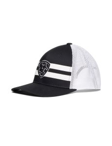 Pánské Čepice Ariat Shield Logo Černé Bílé | ZGVTN-0913