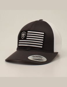 Pánské Čepice Ariat Shield flag mesh Šedé | WKEAT-6540