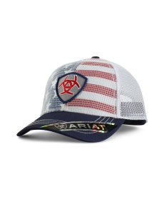 Pánské Čepice Ariat Shield patch Bílé | TNVBG-7516
