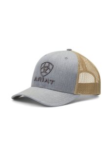 Pánské Čepice Ariat Stacked Logo Šedé Hnědé | IFTLZ-9650