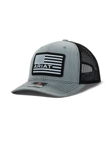 Pánské Čepice Ariat Usa flag patch logo Šedé | ORWKT-7028