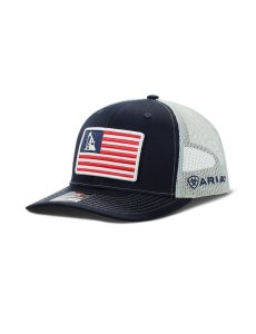 Pánské Čepice Ariat Usa flag patch logo Tmavě Blankyt | TEUOF-9705