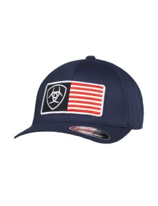 Pánské Čepice Ariat Usa flag patch shield Tmavě Blankyt | TMRXO-6385