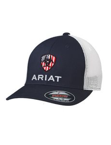 Pánské Čepice Ariat Usa flag shield logo Tmavě Blankyt | OEKBR-9574