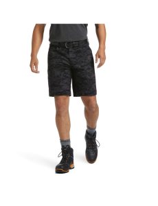 Pánské Šortky Ariat Rebar DuraStretch Made Tough Černé Maskáčové | EPCOW-0275