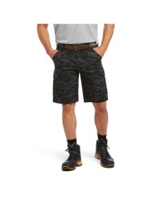 Pánské Šortky Ariat Rebar DuraStretch Made Tough Cargo Černé Maskáčové | GTXSY-1845