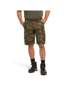 Pánské Šortky Ariat Rebar DuraStretch Made Tough Cargo Olivy Zelené Maskáčové | UJNQA-1038