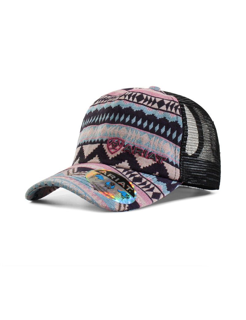 Dámské Čepice Ariat Zigzag stripe print Růžové | OABPN-5472