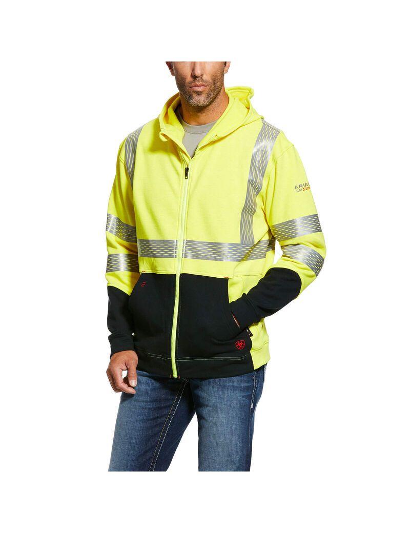 Pánské Mikiny S Kapucí Ariat FR Hi-Vis Žluté | BRFOS-3716