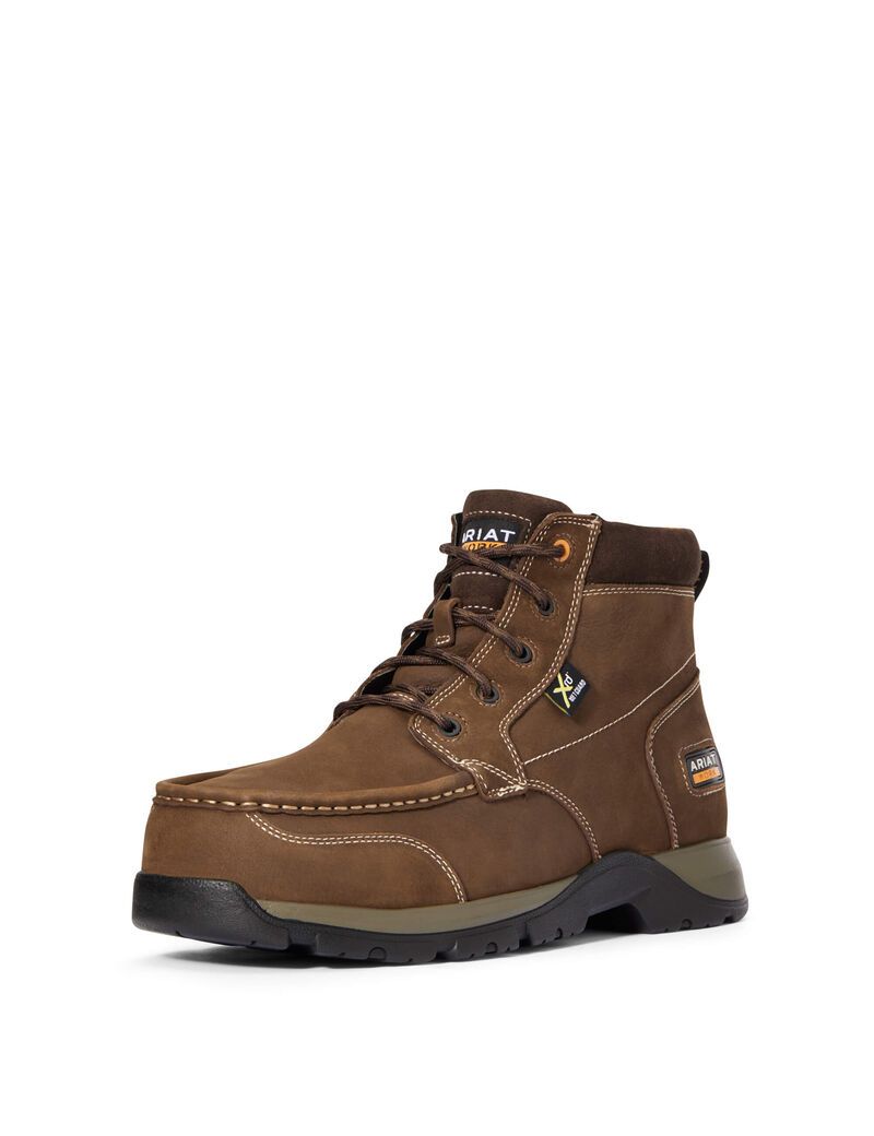 Pánské Pracovní Boty Ariat Edge LTE Chukka MetGuard Composite Špicí Tmavě Hnědé | HJYNA-2413