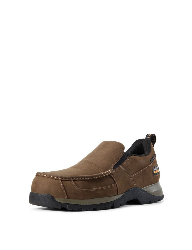 Pánské Pracovní Boty Ariat Edge LTE Slip-On SD Composite Špicí Tmavě Hnědé | QLMVY-3472