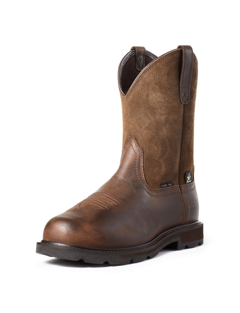 Pánské Pracovní Boty Ariat Groundbreaker MetGuard Steel Špicí Hnědé | VZCRN-7698