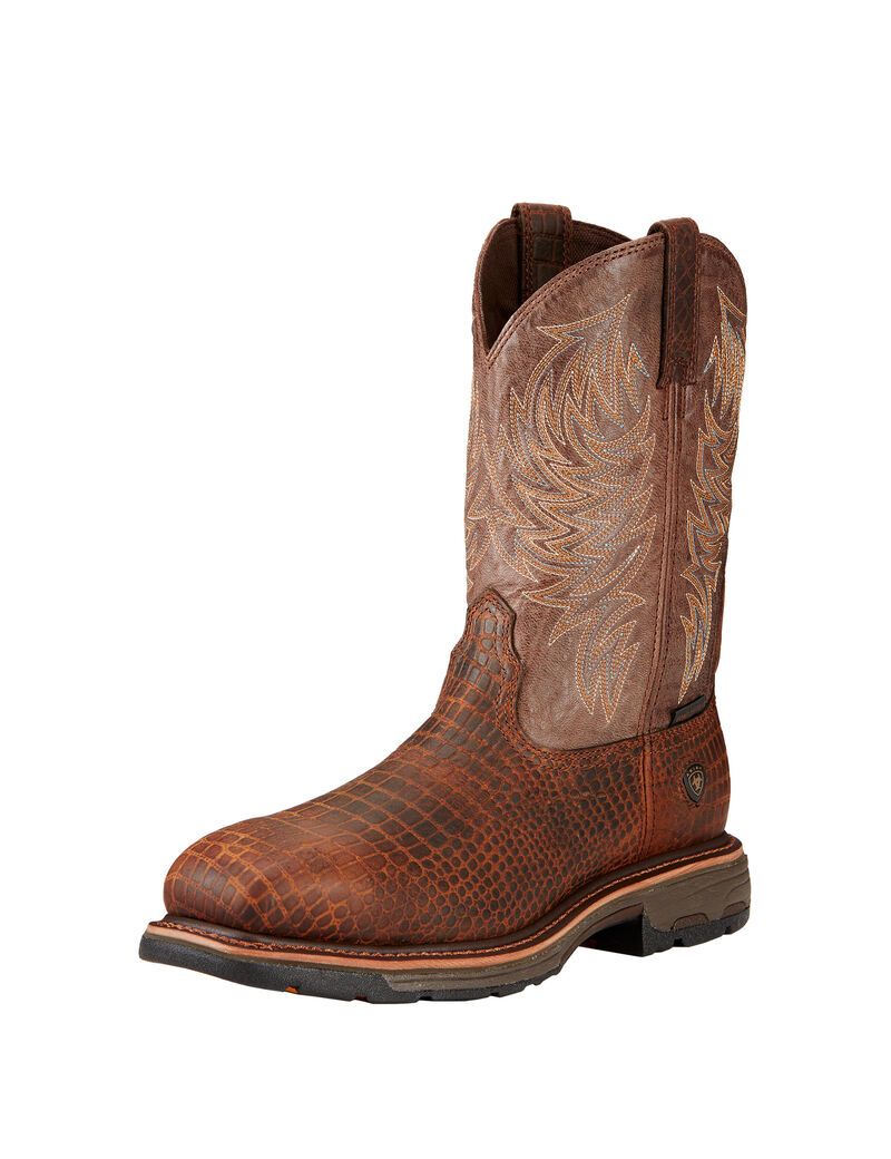 Pánské Pracovní Boty Ariat WorkHog Composite Špicí Hnědé | JUCKN-0483