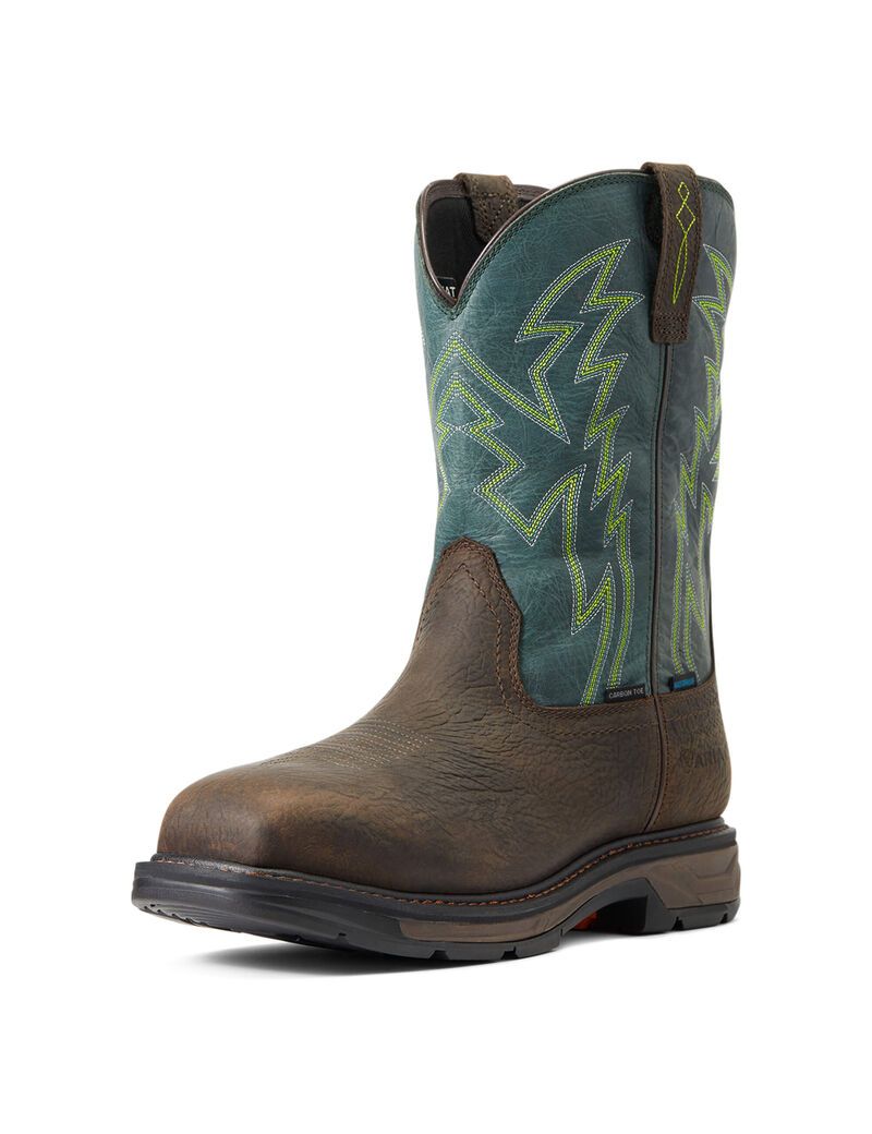 Pánské Pracovní Boty Ariat WorkHog XT BOA Nepromokavé Carbon Špicí Hnědé | QPTAO-5398
