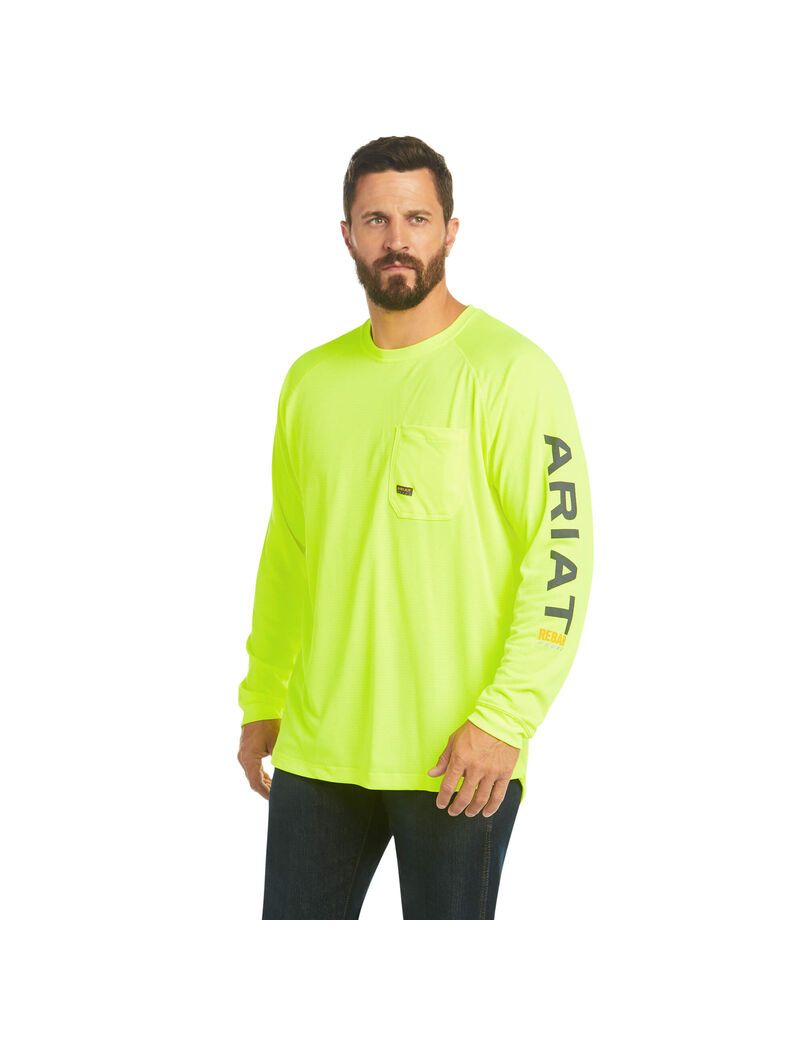 Pánské Pracovní Oděvy Ariat Rebar Heat Fighter T Shirts Světle Zelene | YLSNC-6037