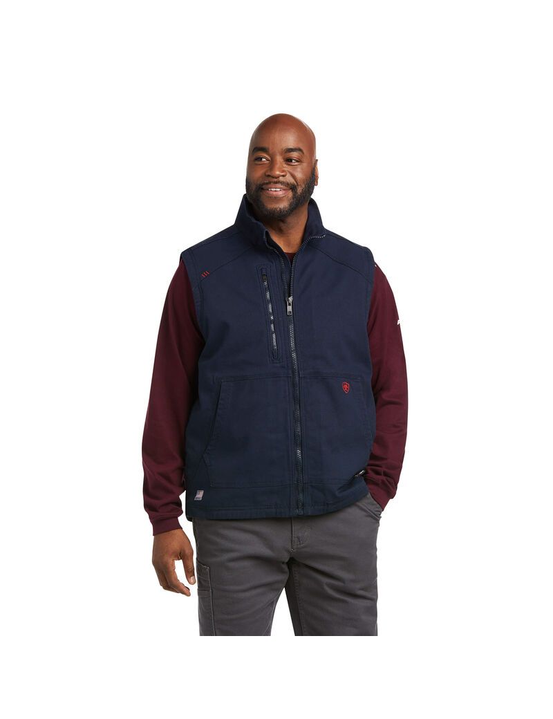 Pánské Vesty Ariat FR DuraLight Stretch Platene Tmavě Blankyt | XNCMV-1726